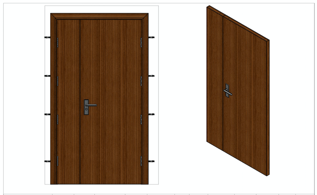 Ứng dụng KHS Panel trong cửa gỗ ngăn cháy 2 cánh