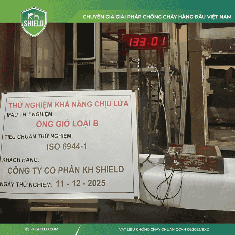 Tấm KH Shield ứng dụng ống gió chịu lửa tại IBST