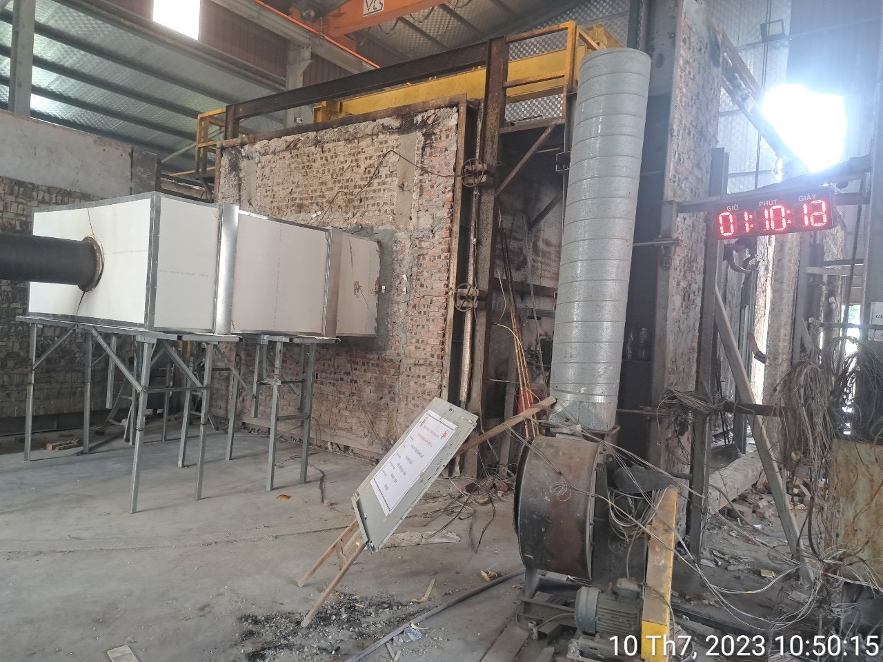 Công ty Tân Phú Lợi đã đốt thử nghiệm thành công 4 sản phẩm Ống gió chống cháy